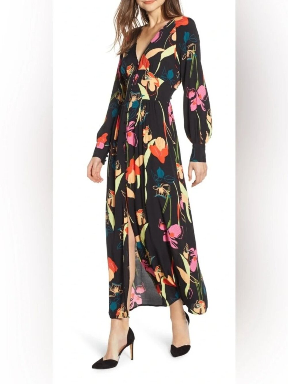 Nordstrom Leith Tropical Floral Dress, Size XS